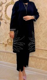 مانتو شلوار مجلسی رزگلد کد 37490 - Image 3