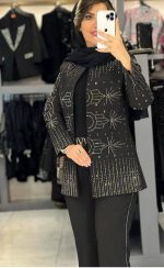 ست مانتو شلوار مجلسی شراره کد 37409 - Image 3