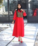 ست دو تیکه پیراهن و جلیقه طرح دلربا