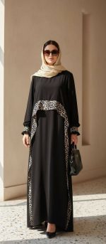 پیراهن عبایی طرح نرگس کد 12386